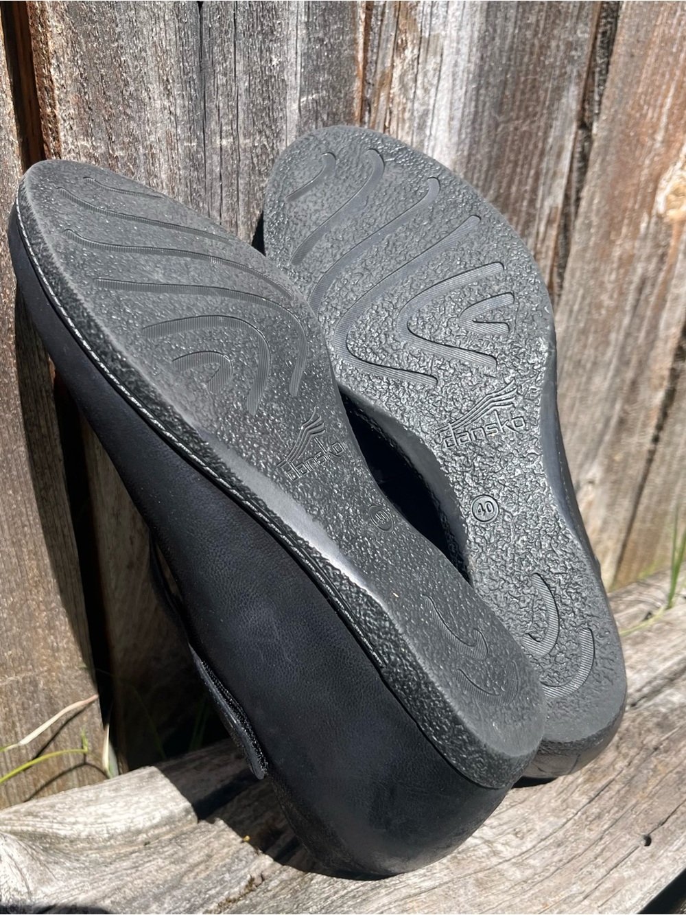 Dansko Lanie Black Burnished Nubuck wedge heels 6907109700 size 40 EU 9/9.5 US - Picture 3 of 17